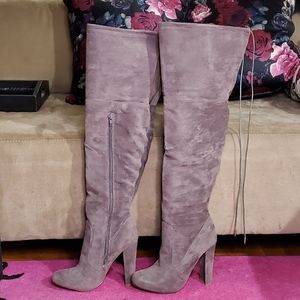 Over-the-knee Gray Boots
